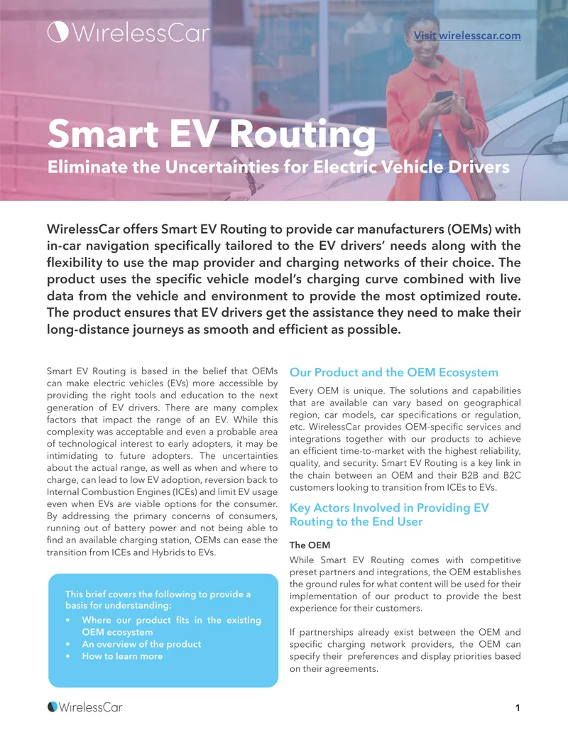 Smart EV Routing Integration for OEMs