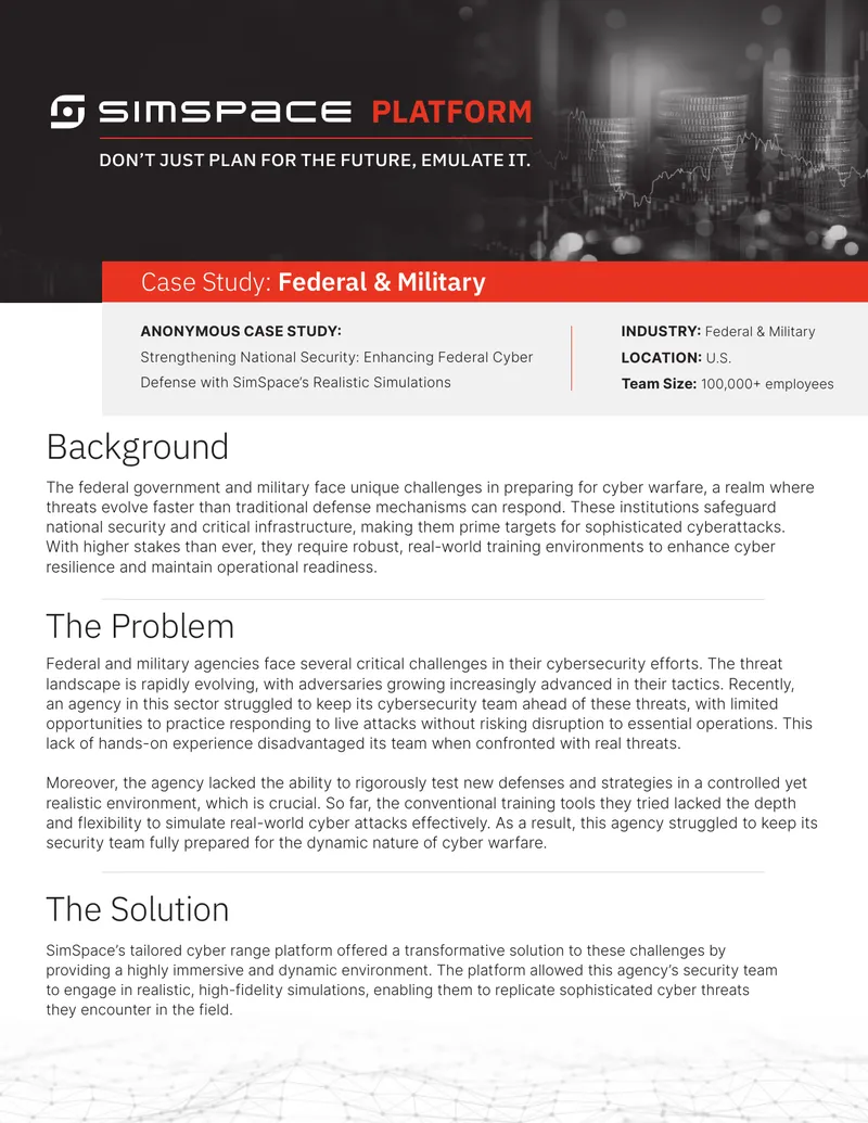 Strengthening National Security with SimSpace Solutions