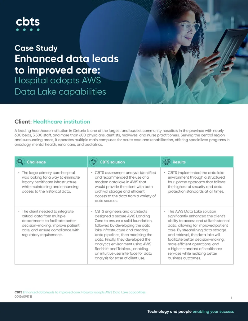 Hospital Adopts AWS Data Lake Capabilities