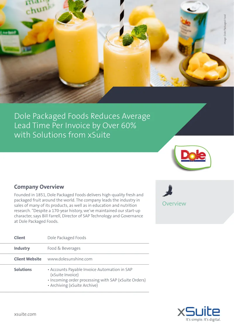 Dole Packaged Foods Accounts Payable Automation Case Study
