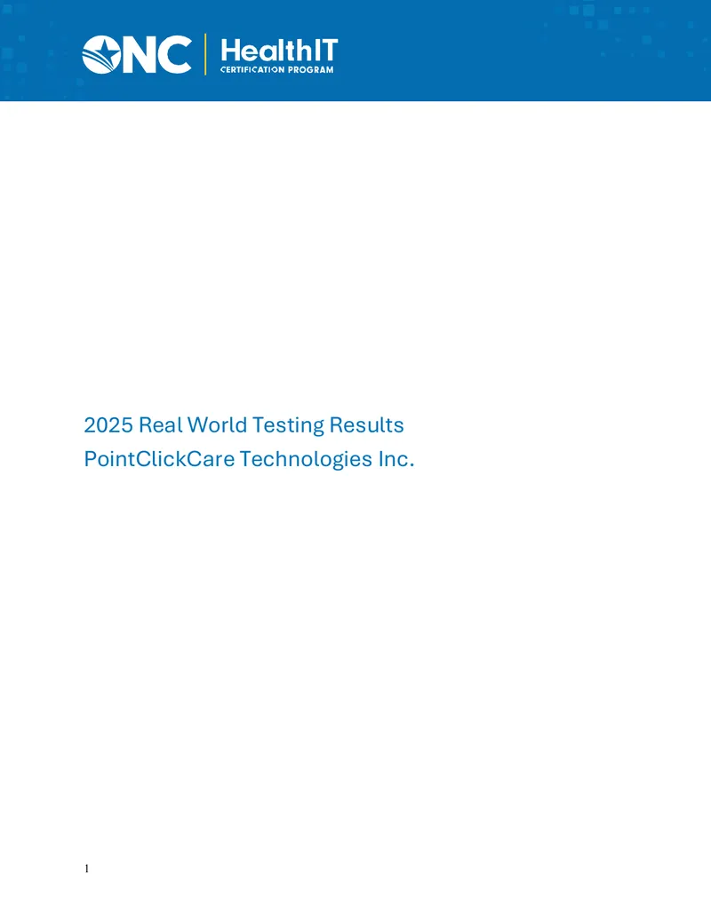 2025 Real World Testing Results Report