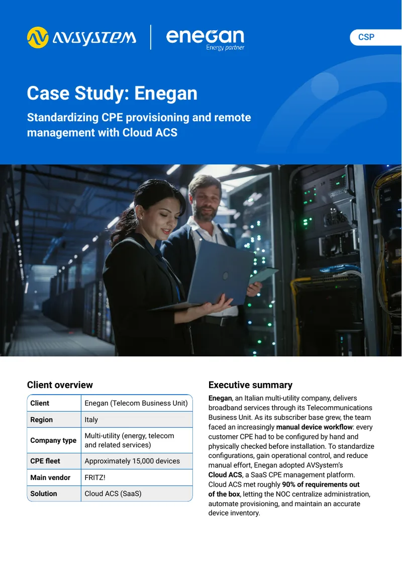 Standardizing CPE Provisioning with Cloud ACS