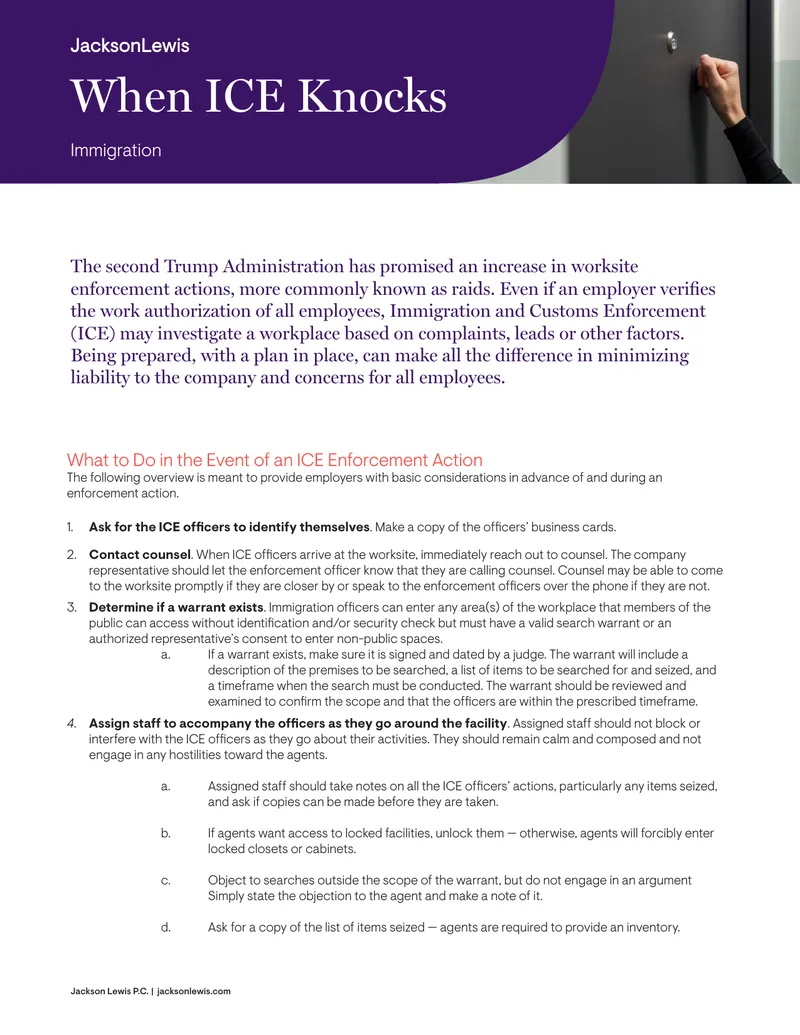 Guidelines for Responding to ICE Enforcement Actions