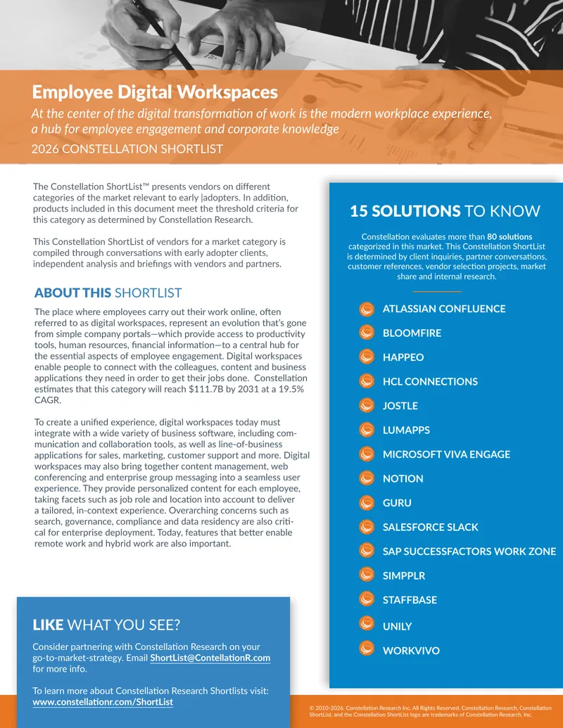 Digital Workspaces Constellation ShortList Overview