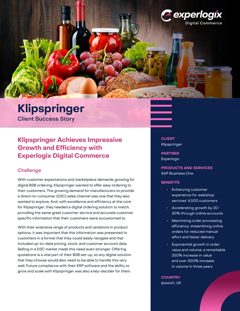Klipspringer Digital Commerce Client Success Story preview page 1