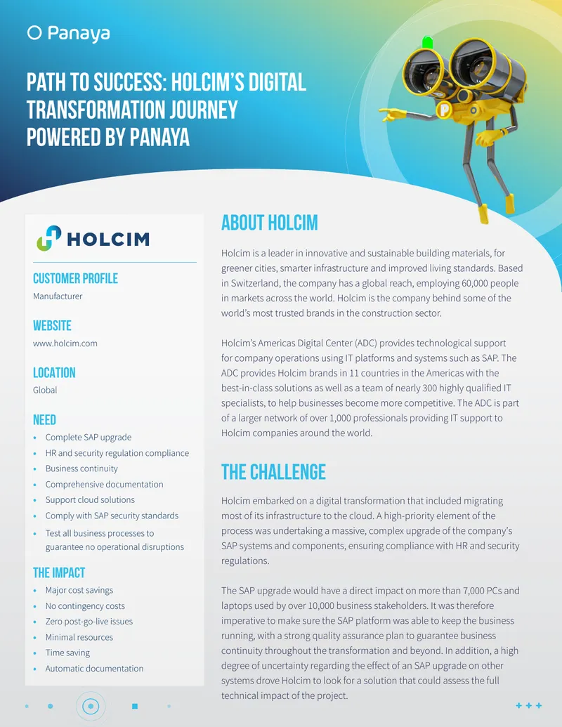 Holcim Digital Transformation SAP Upgrade Project