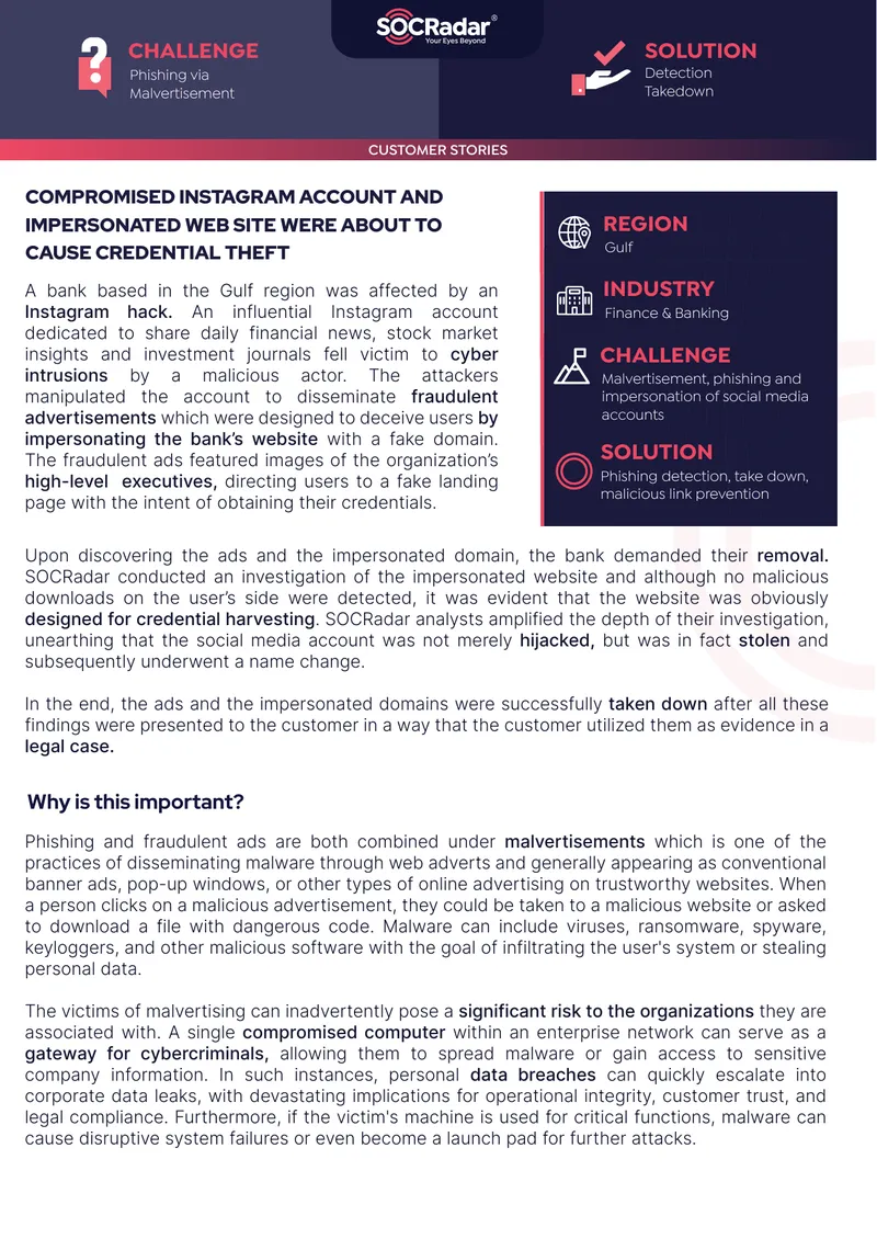 Investigation of Instagram Account Hack and Malvertisement