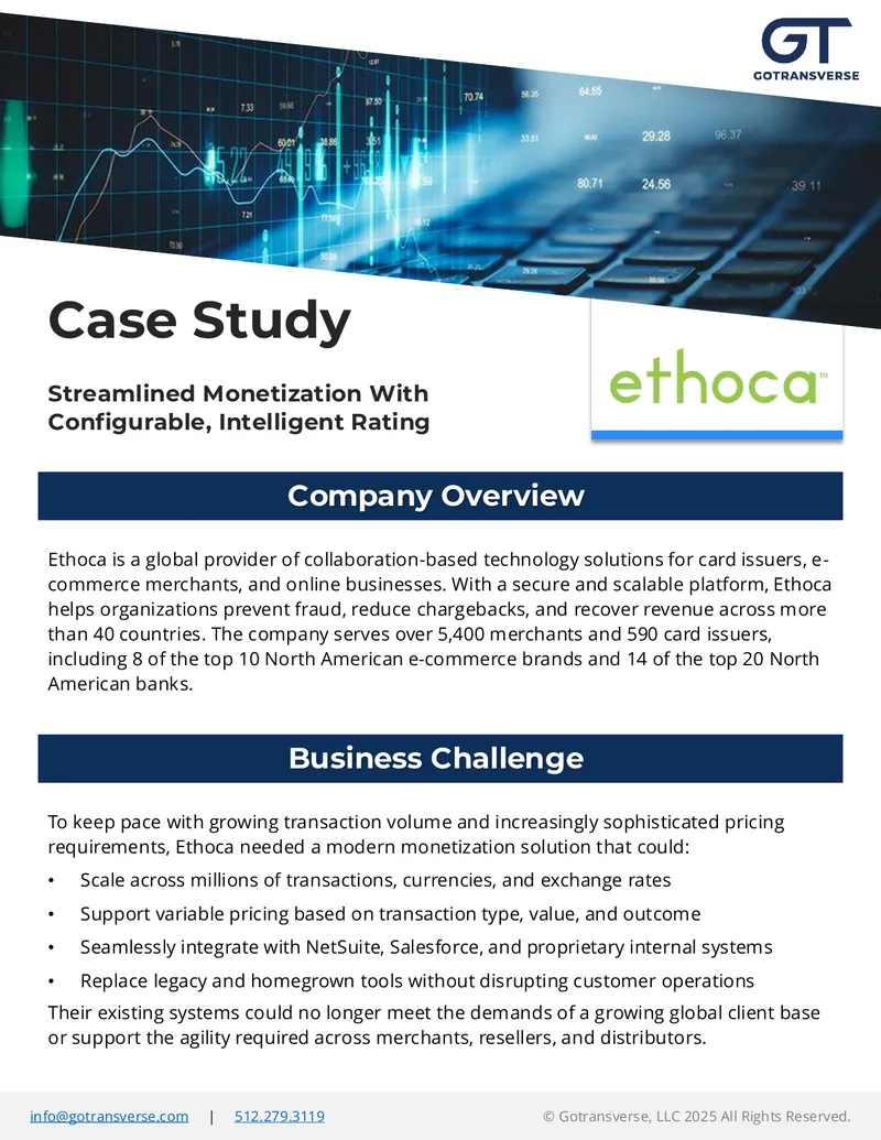 Ethoca Case Study on Monetization Solutions