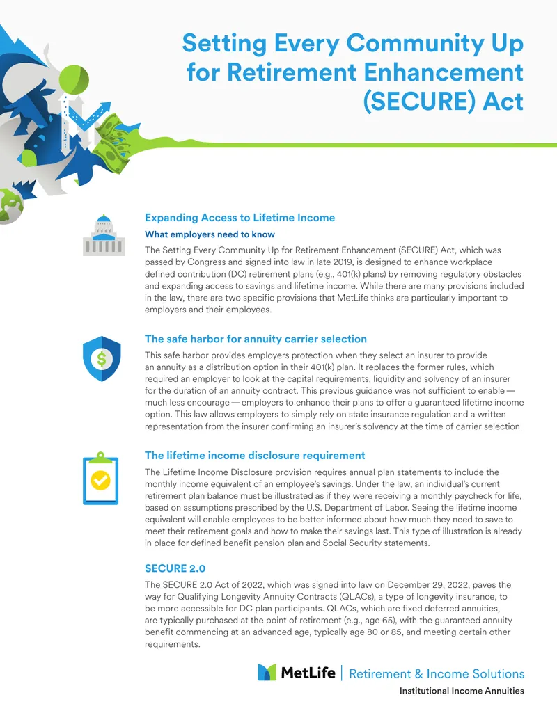 Institutional Income Annuities Overview for Employers