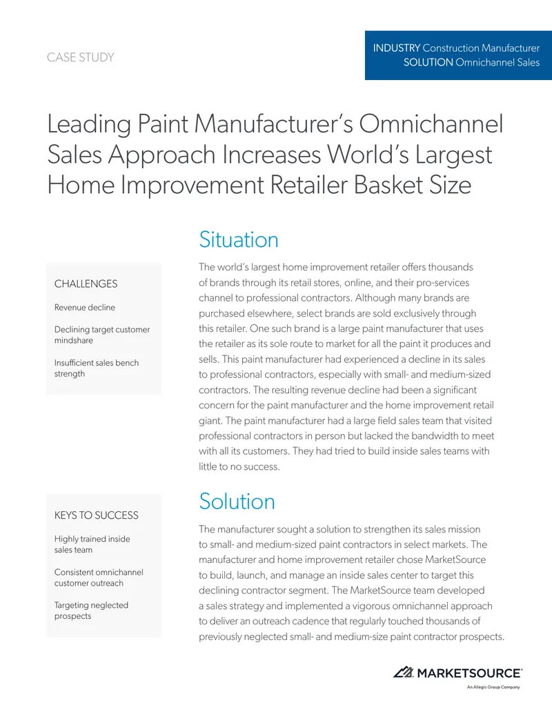 Omnichannel Sales Strategy for Paint Manufacturer