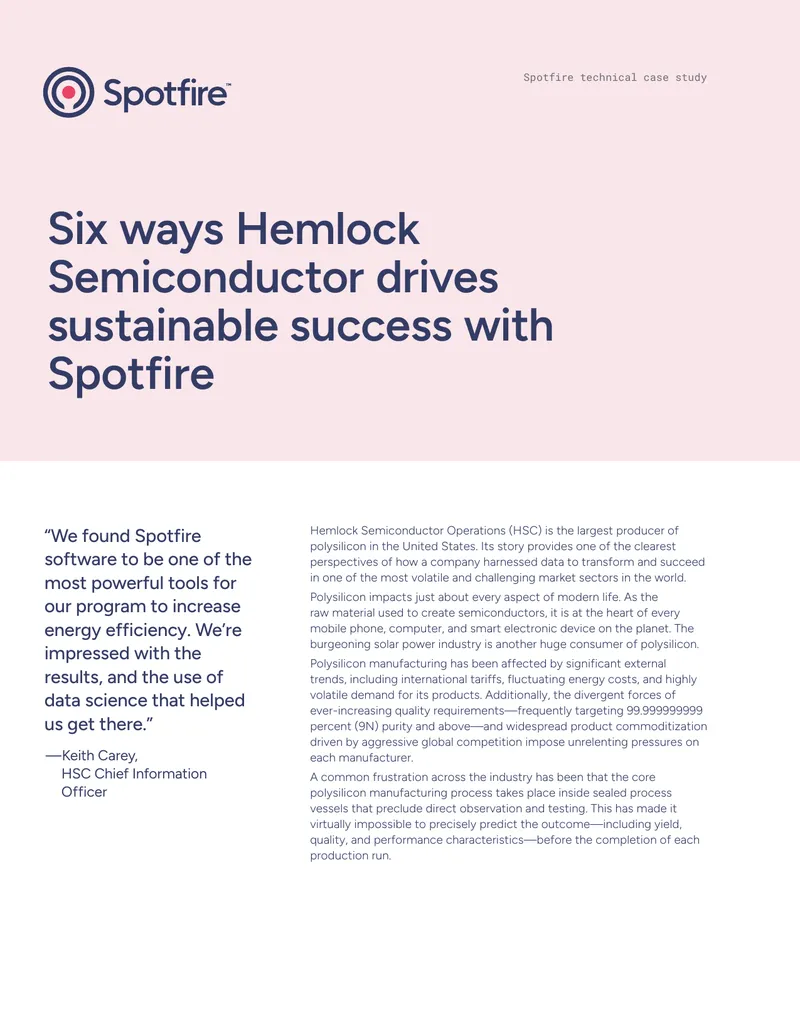 Hemlock Semiconductor Data Utilization Case Study