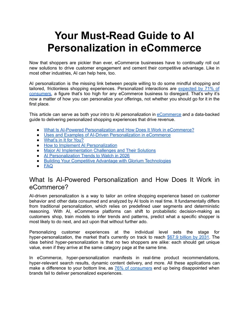 AI Personalization Strategies for eCommerce