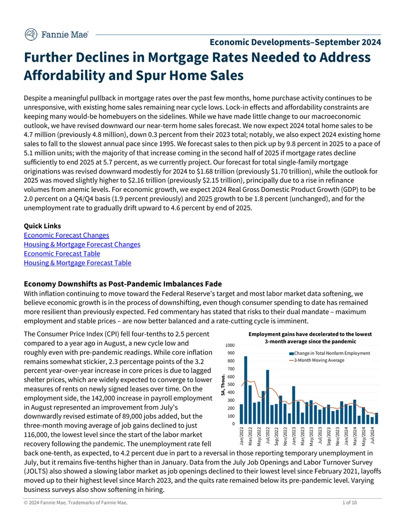 Economic Developments Report for September 2024