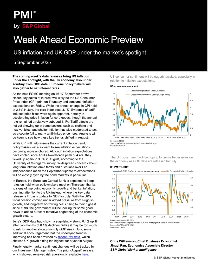 Week Ahead Economic Preview for September 2025
