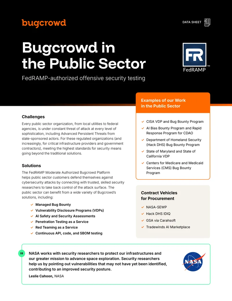 Bugcrowd Platform for Public Sector Cybersecurity