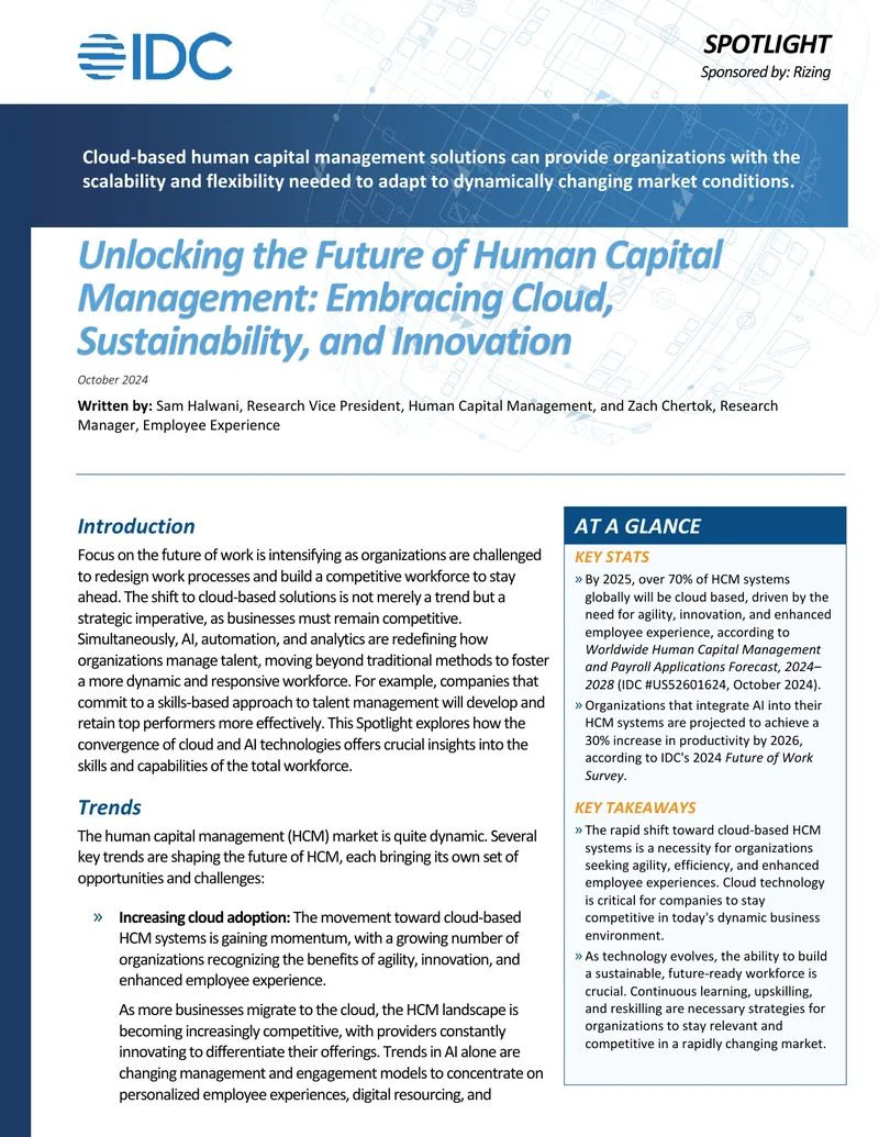 Future of Human Capital Management in Cloud Environments
