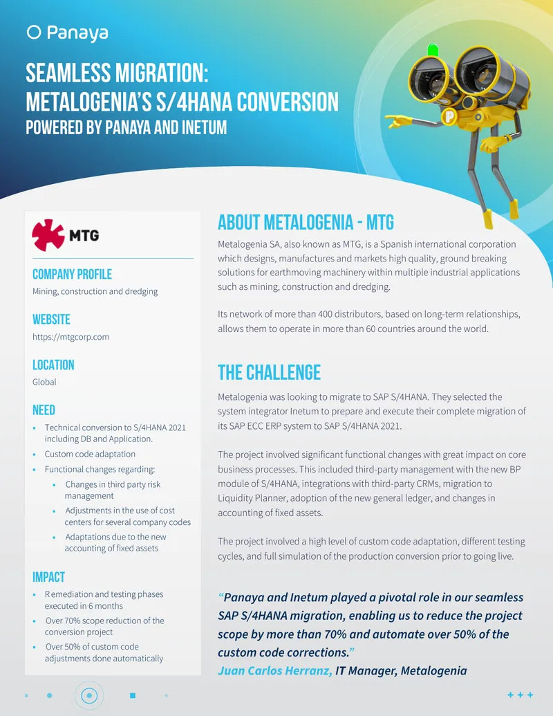 Metalogenia S/4HANA Migration Case Study