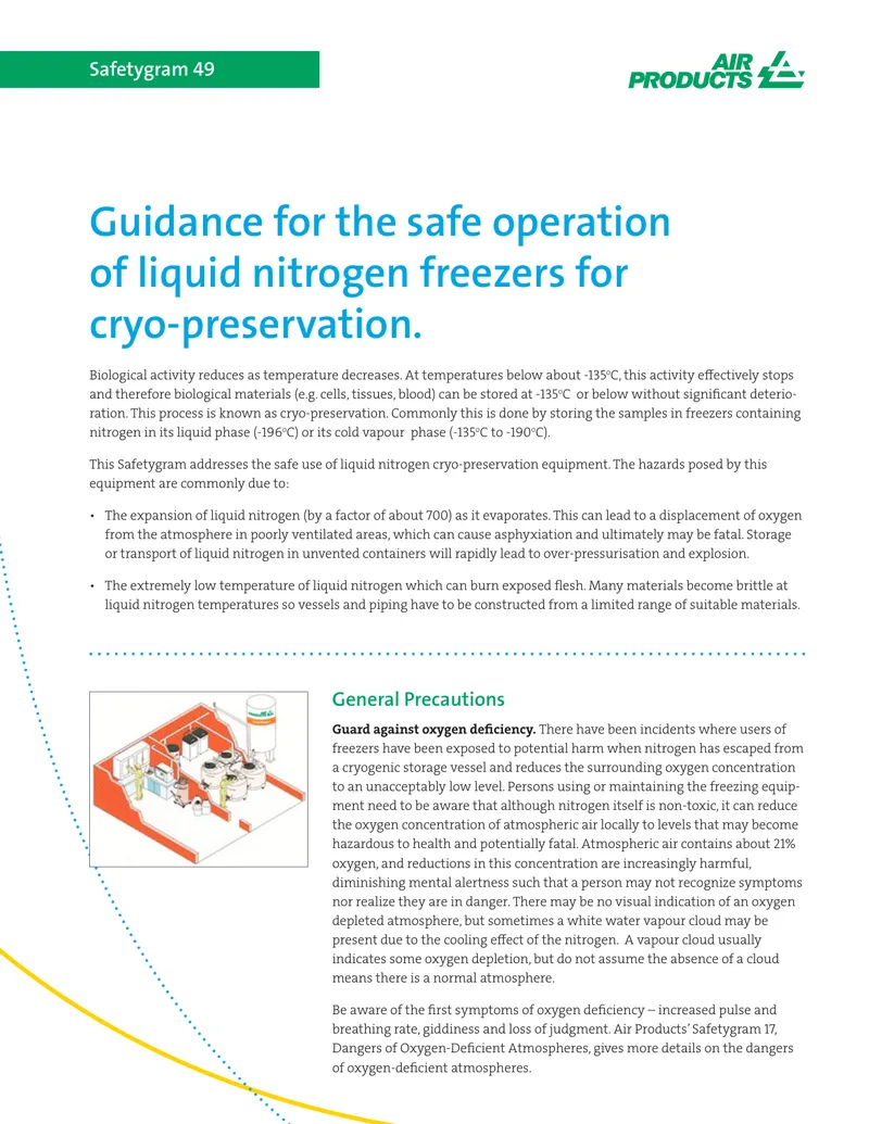 Safetygram on Liquid Nitrogen Cryo-Preservation Equipment