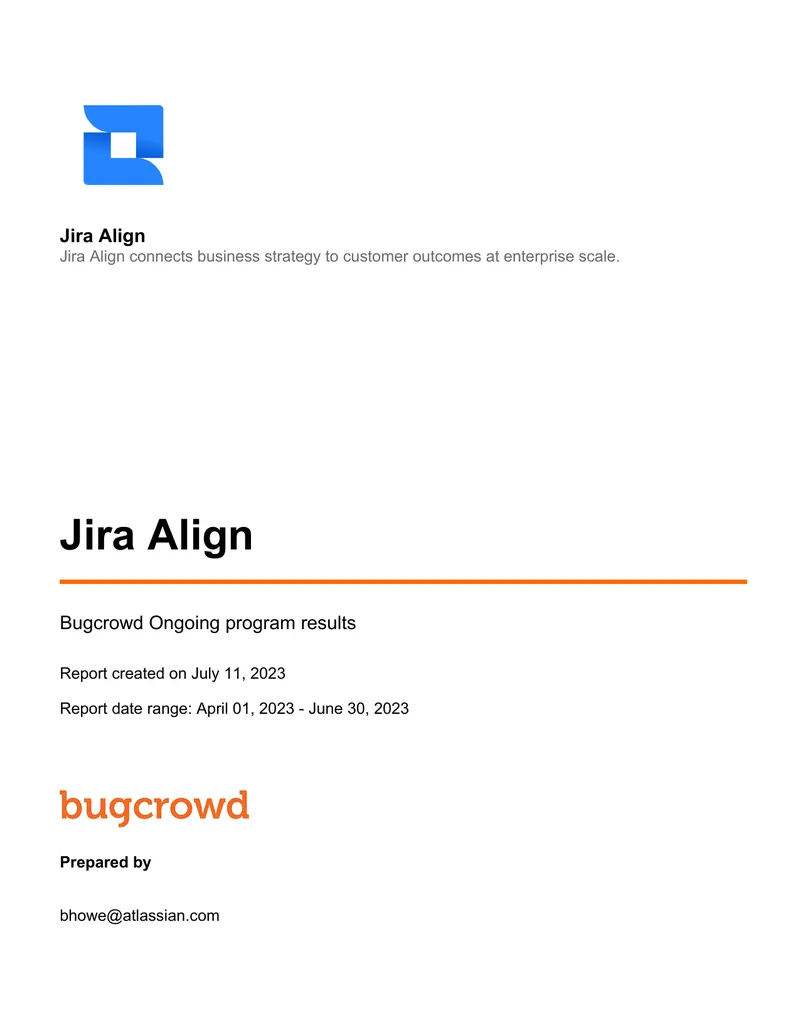 Jira Align Ongoing Bounty Program Results Report