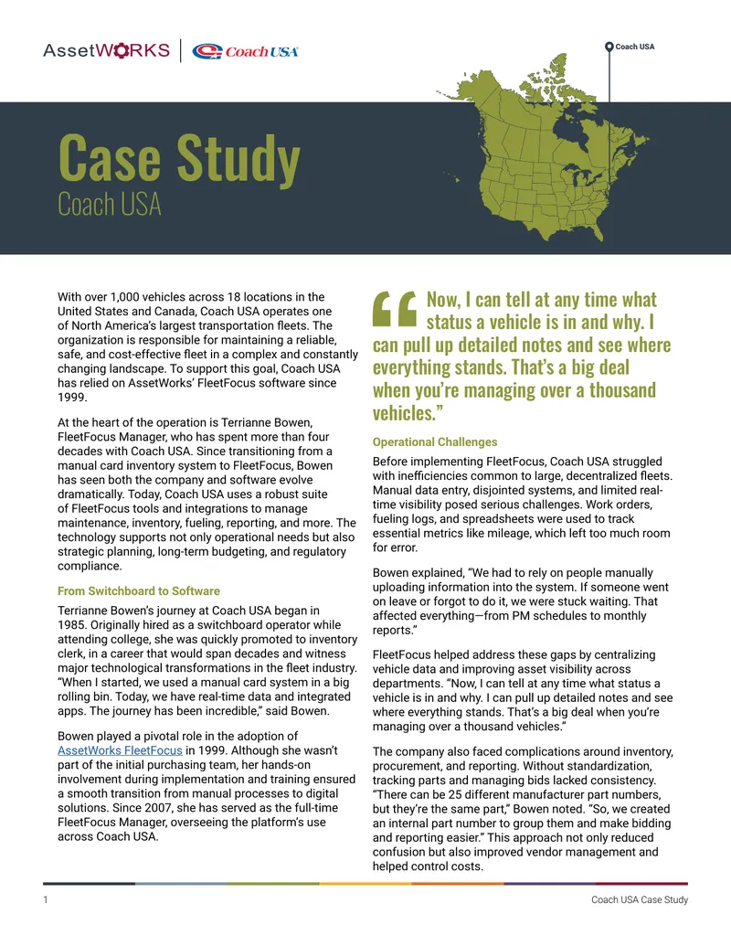 Coach USA Fleet Management Case Study