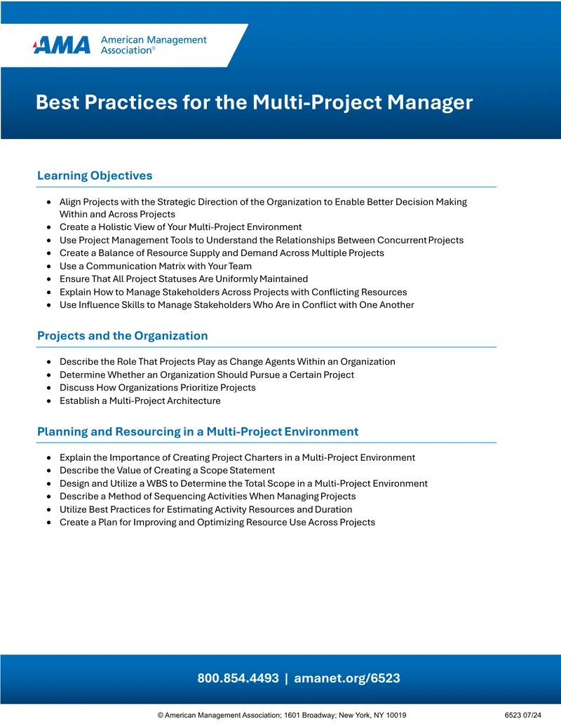 Best Practices for Multi-Project Management