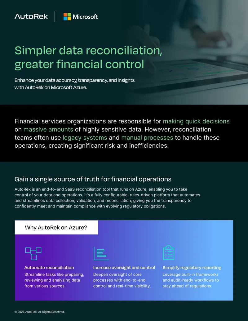Data Reconciliation Automation with AutoRek on Azure