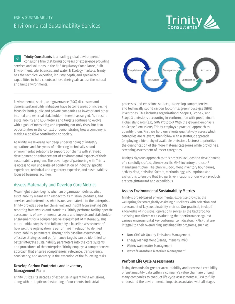 Environmental Sustainability Services Overview