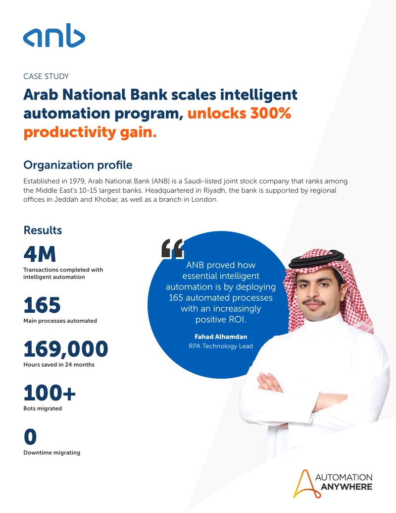 Arab National Bank Intelligent Automation Case Study