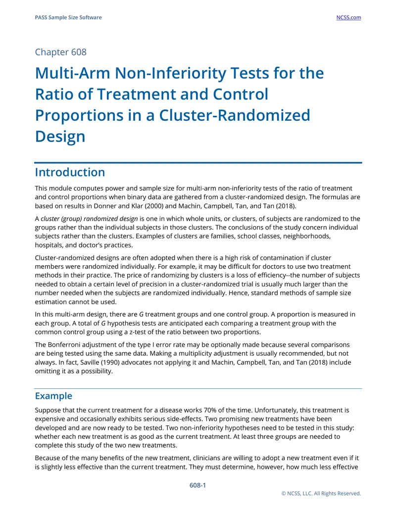 Multi-Arm Non-Inferiority Tests in Cluster-Randomized Design