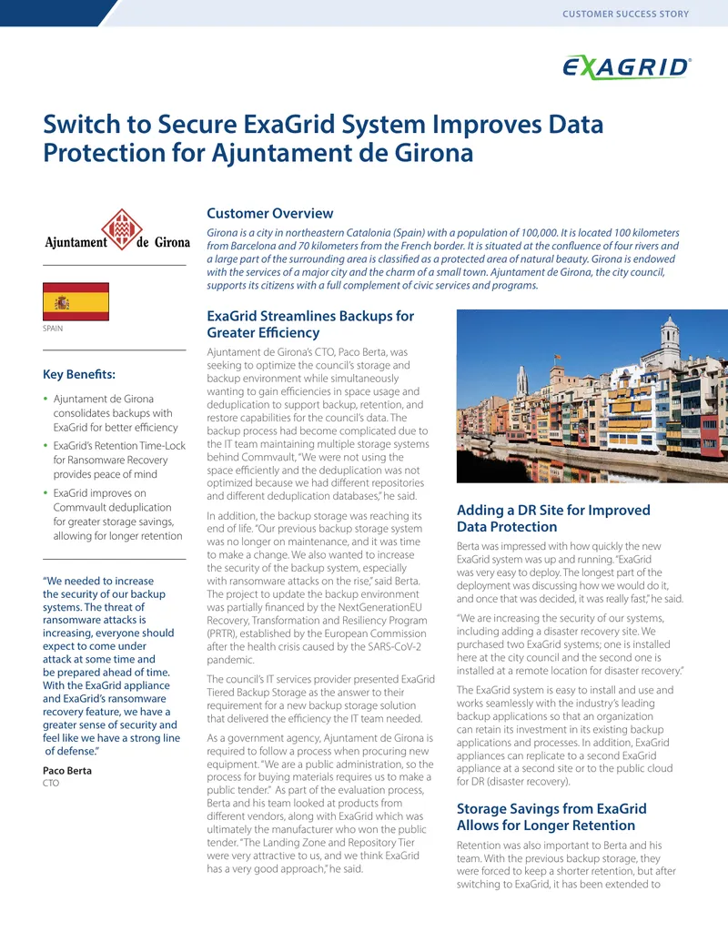 ExaGrid System Implementation for Ajuntament de Girona