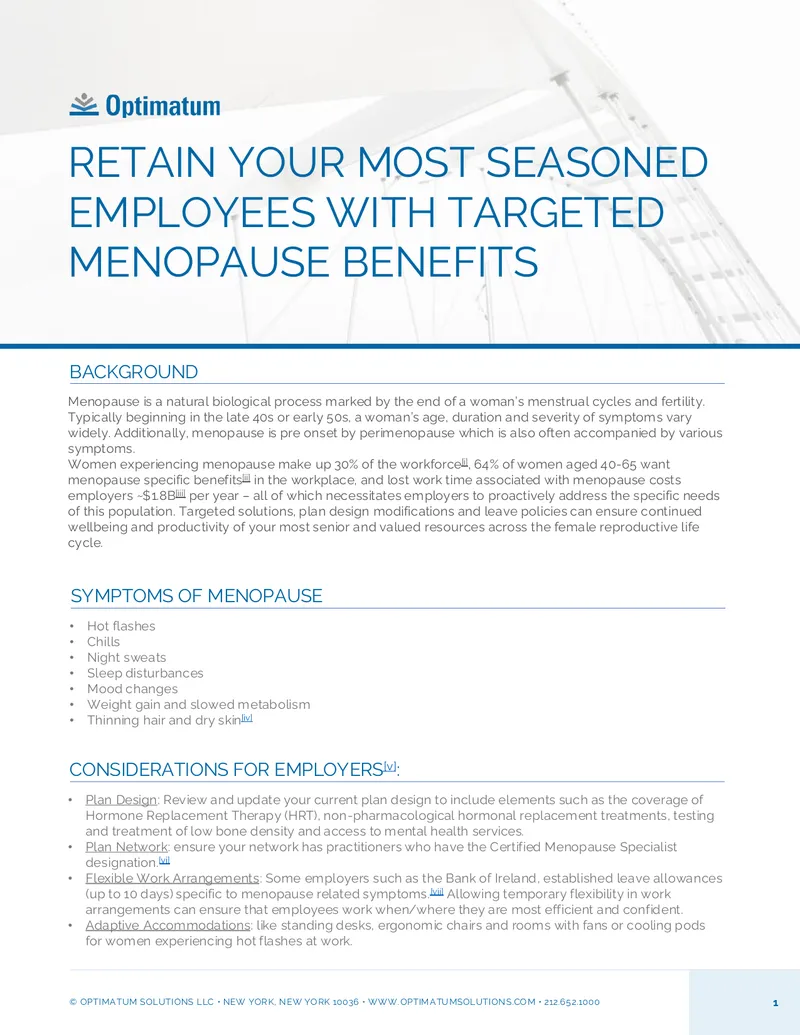 Targeted Menopause Benefits for Employee Retention