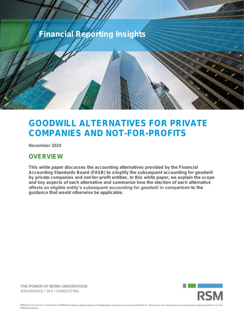 Goodwill Accounting Alternatives for Private Entities