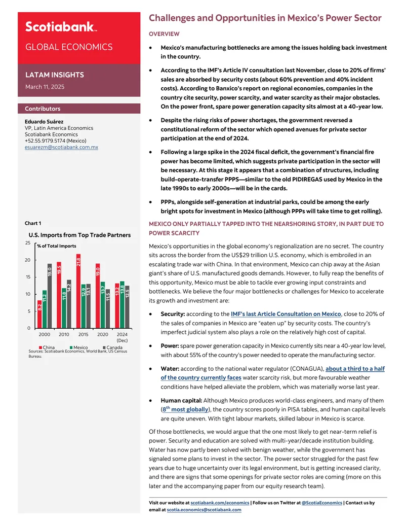 Challenges and Opportunities in Mexico's Power Sector