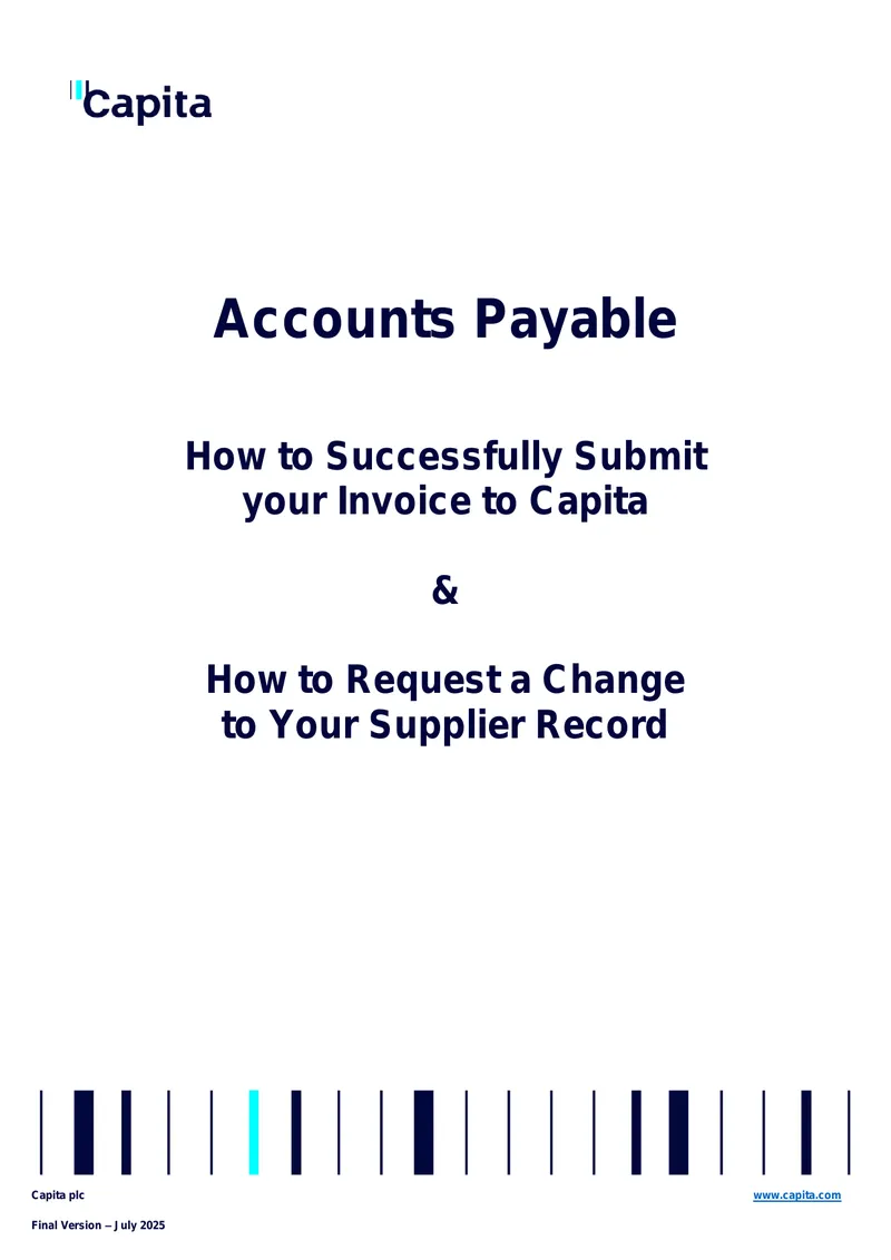 Invoice Submission and Supplier Record Update Guide