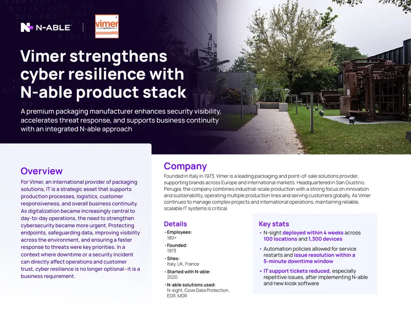 Vimer Cyber Resilience Enhancement Case Study