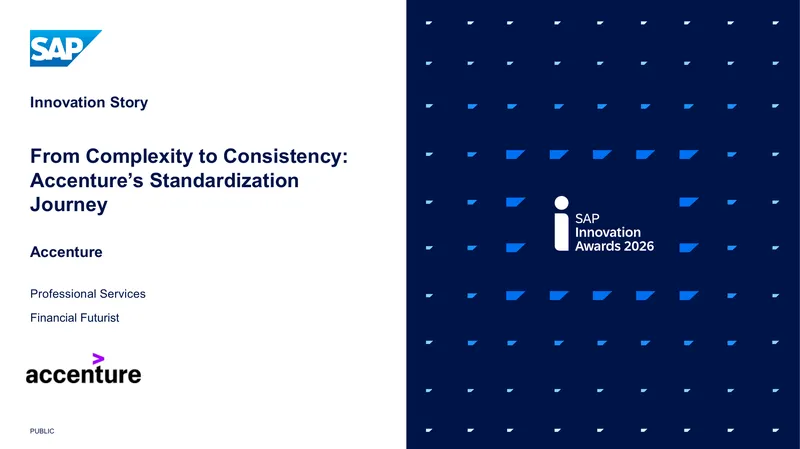 Accenture's Standardization Journey with SAP S/4HANA