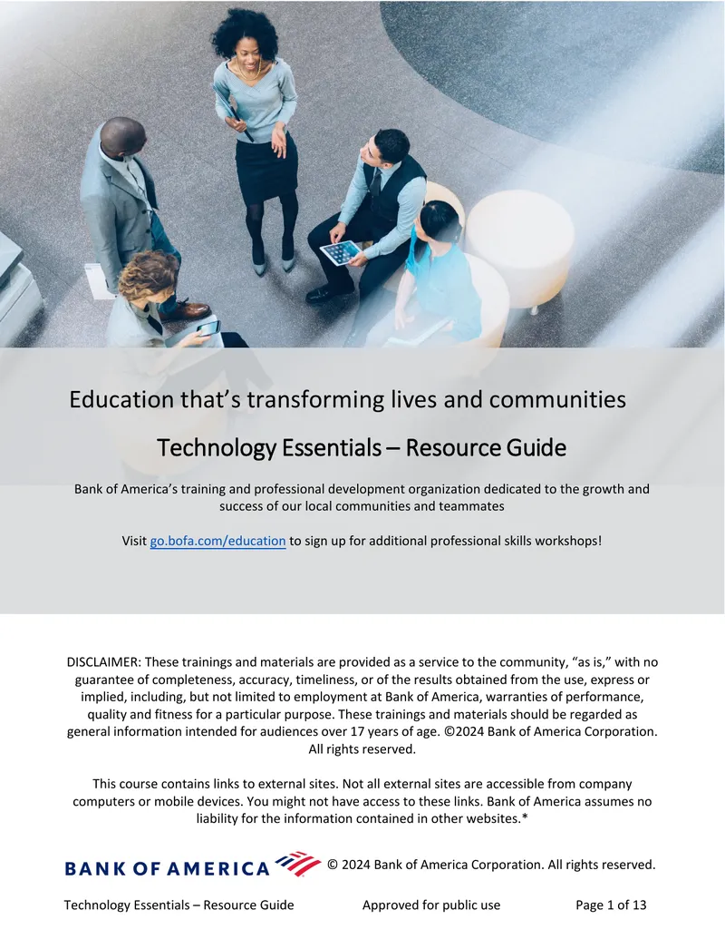 Technology Essentials Resource Guide