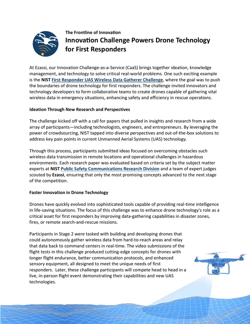 NIST First Responder UAS Wireless Data Gatherer Challenge