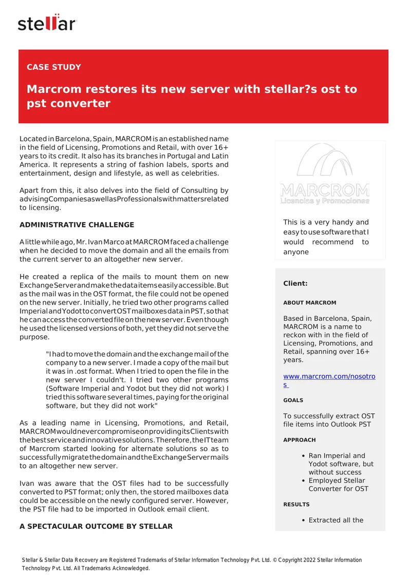MARCROM Server Migration Case Study