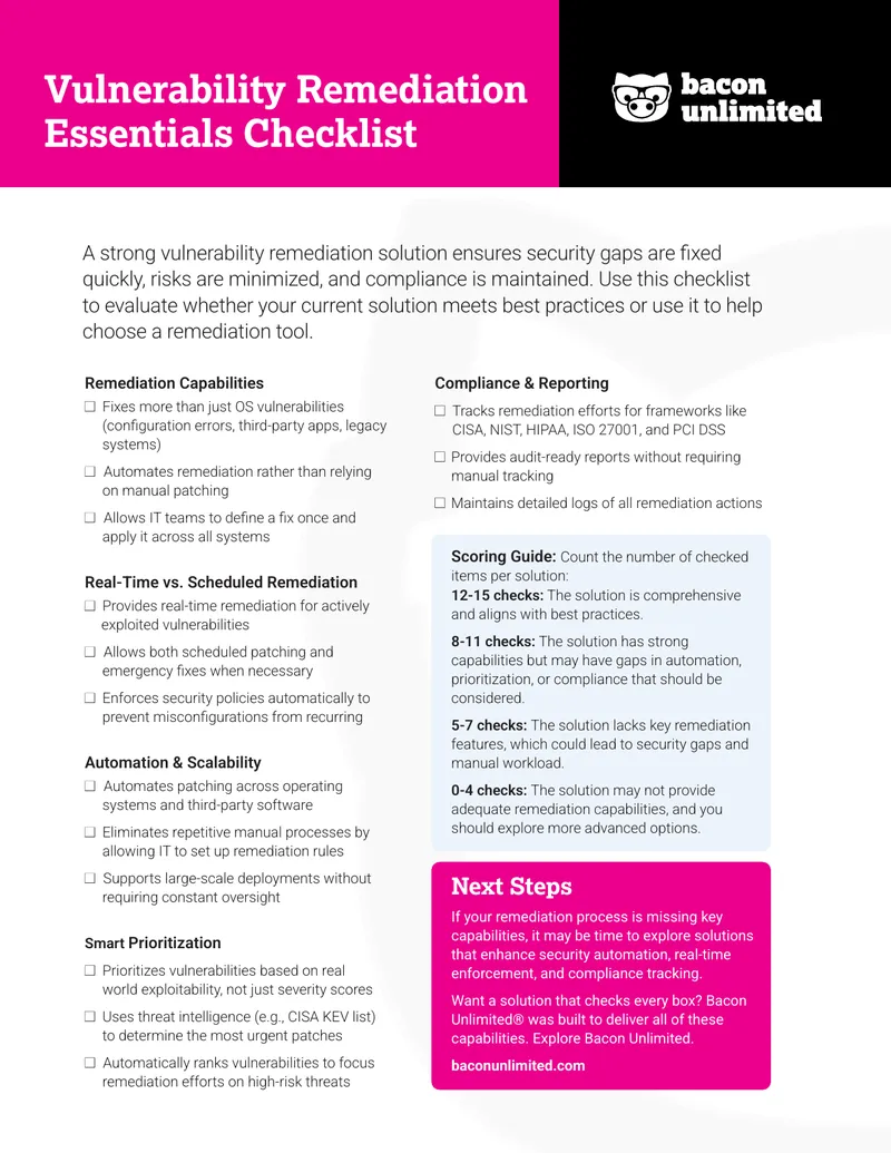 Vulnerability Remediation Essentials Checklist