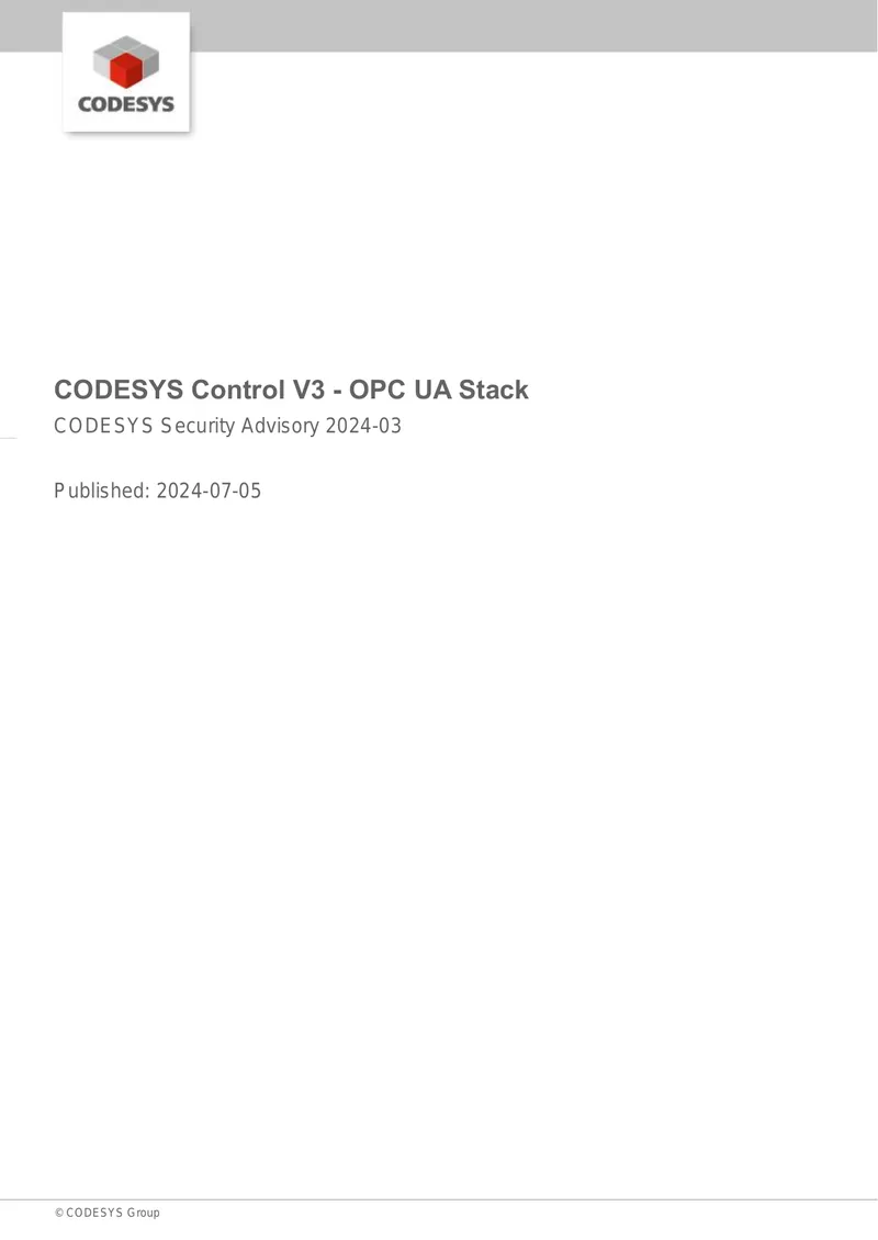 CODESYS Security Advisory 2024-03