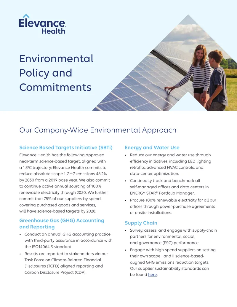 Company-Wide Environmental Policy and Commitments