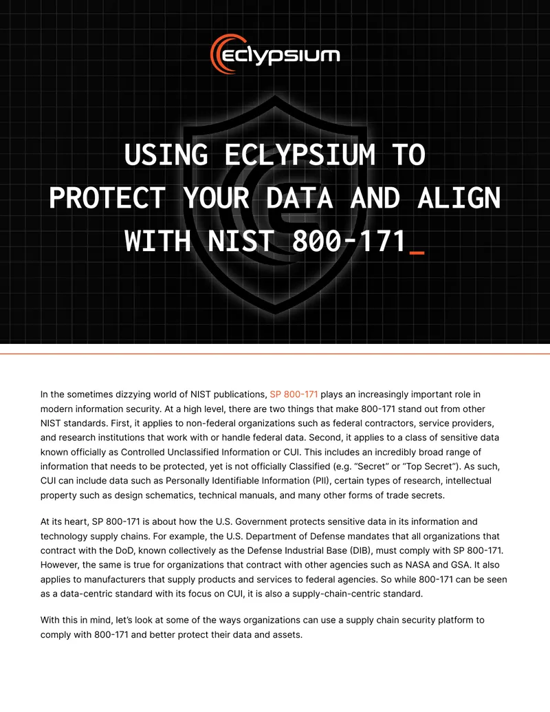 Using Eclypsium to Protect Data and Align with NIST 800-171