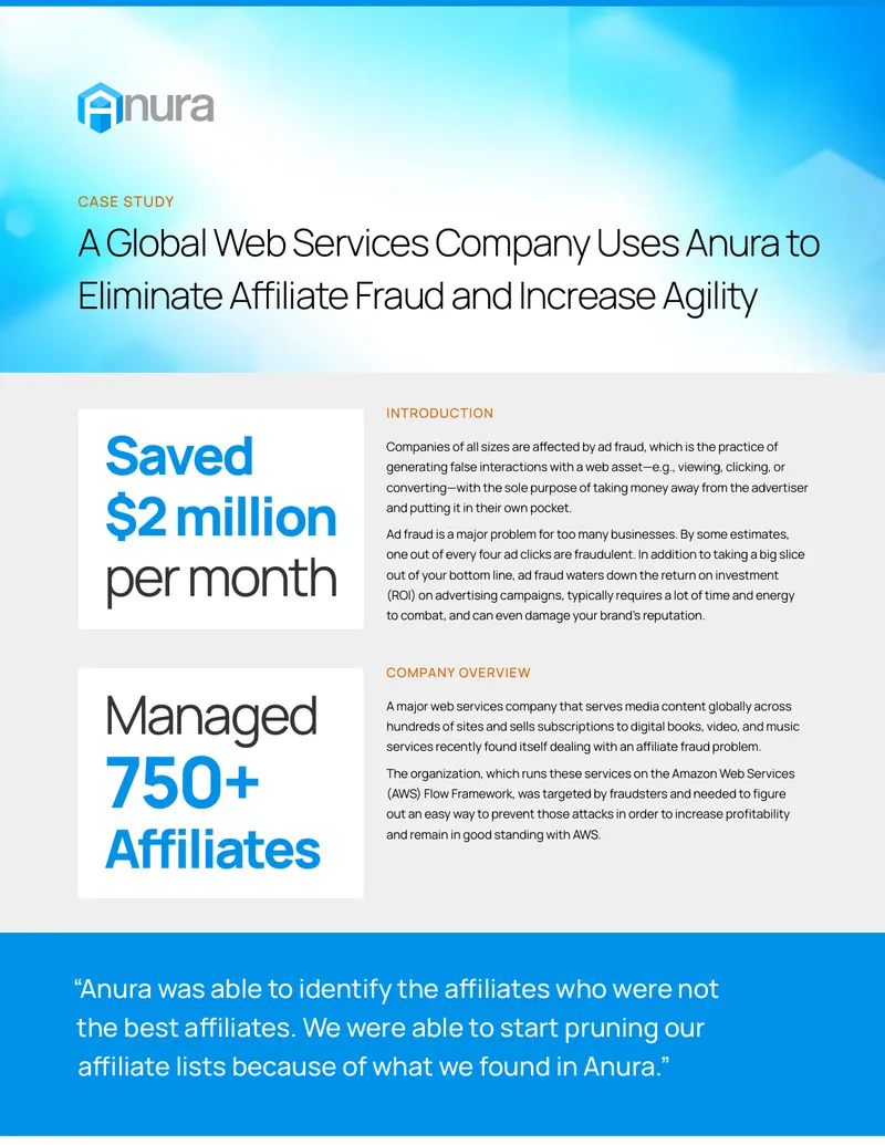 Web Services Company Case Study on Anura Implementation