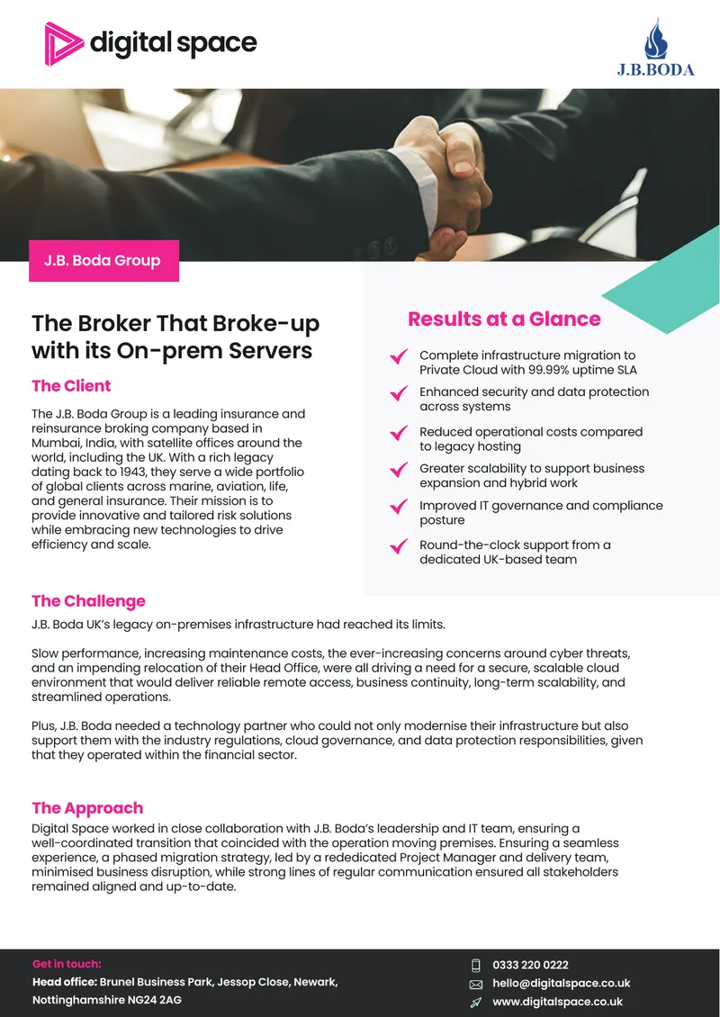 Cloud Migration Case Study for J.B. Boda Group
