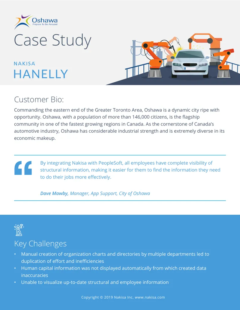 Oshawa City Workforce Information Integration Case Study preview page 1