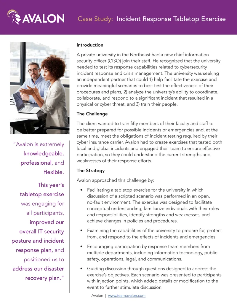Incident Response Tabletop Exercise Case Study