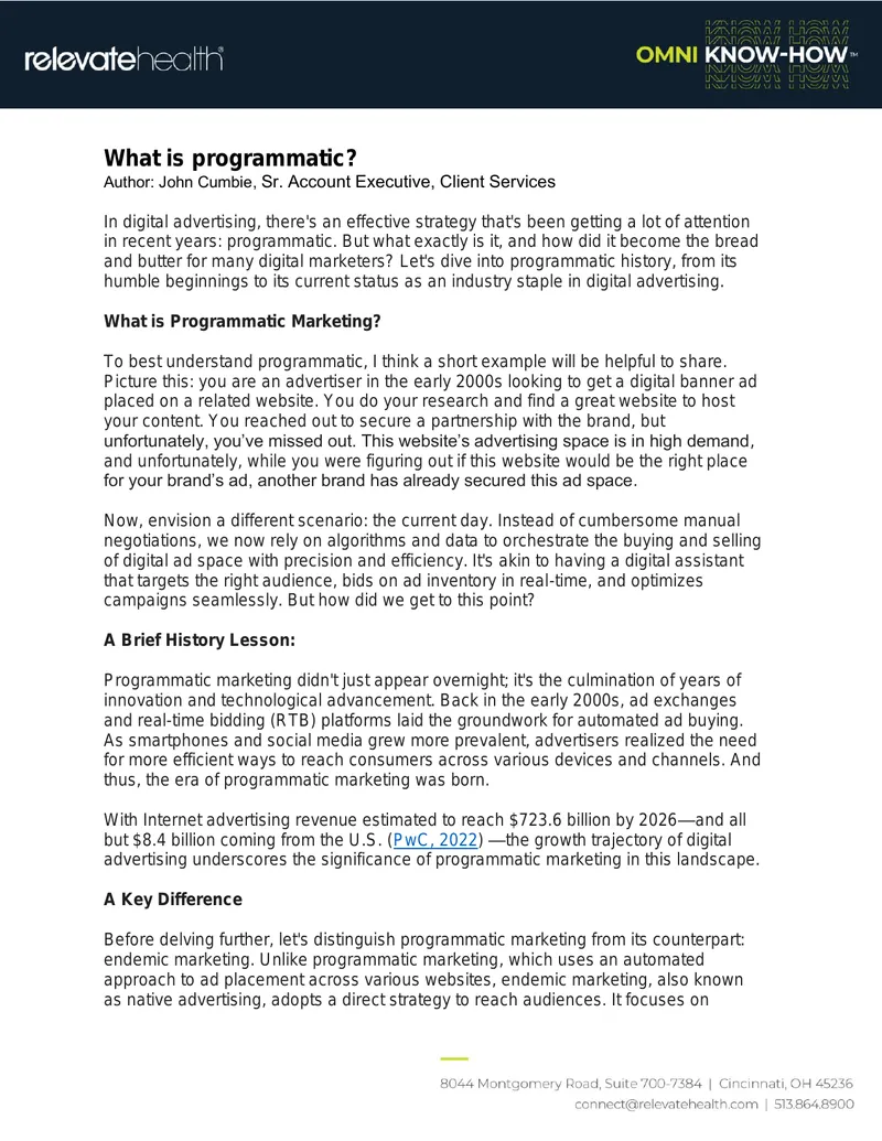 Understanding Programmatic Marketing in Digital Advertising
