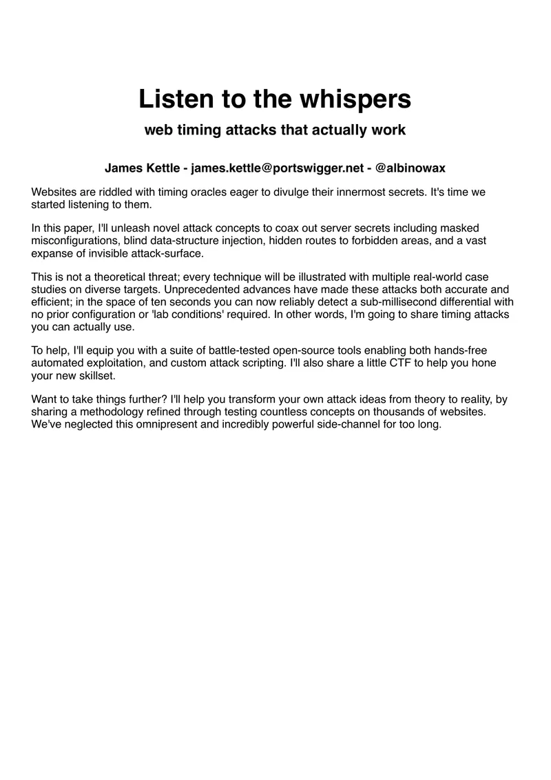 Web Timing Attacks and Their Practical Applications