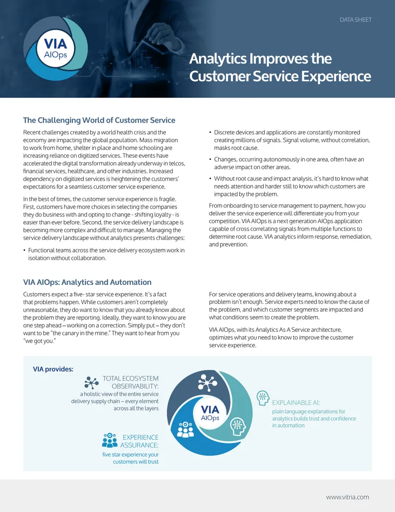VIA AIOps for Enhanced Customer Service Delivery